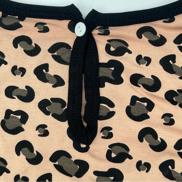 KicKee Long Sleeve Twirl Dress Sued Cheetah Animal Print UPF Girls L 10/12 - Picture 5 of 8